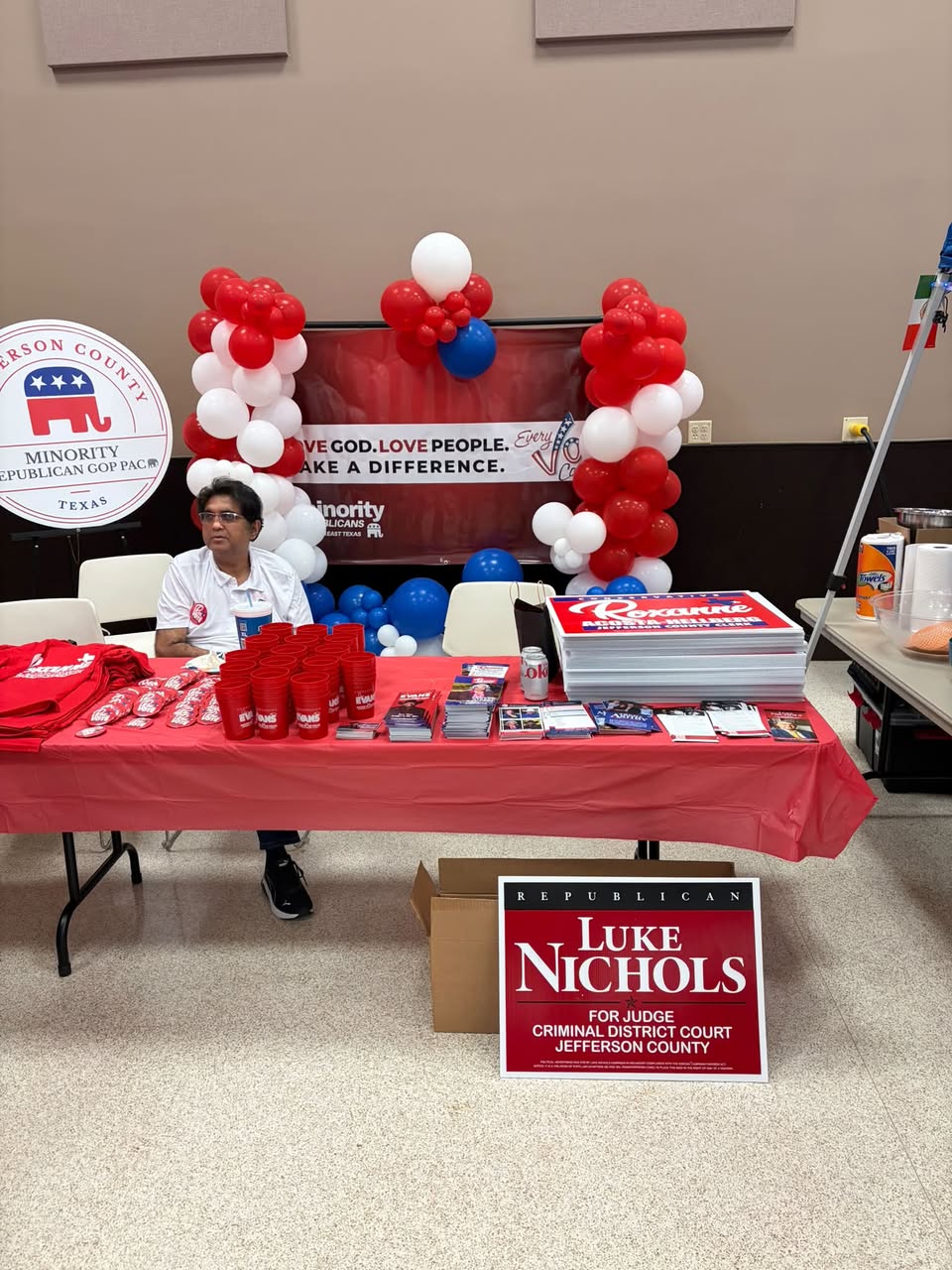 The PAC booth at the Mexican Heritage Society of Port Arthur’s cultural celebration.